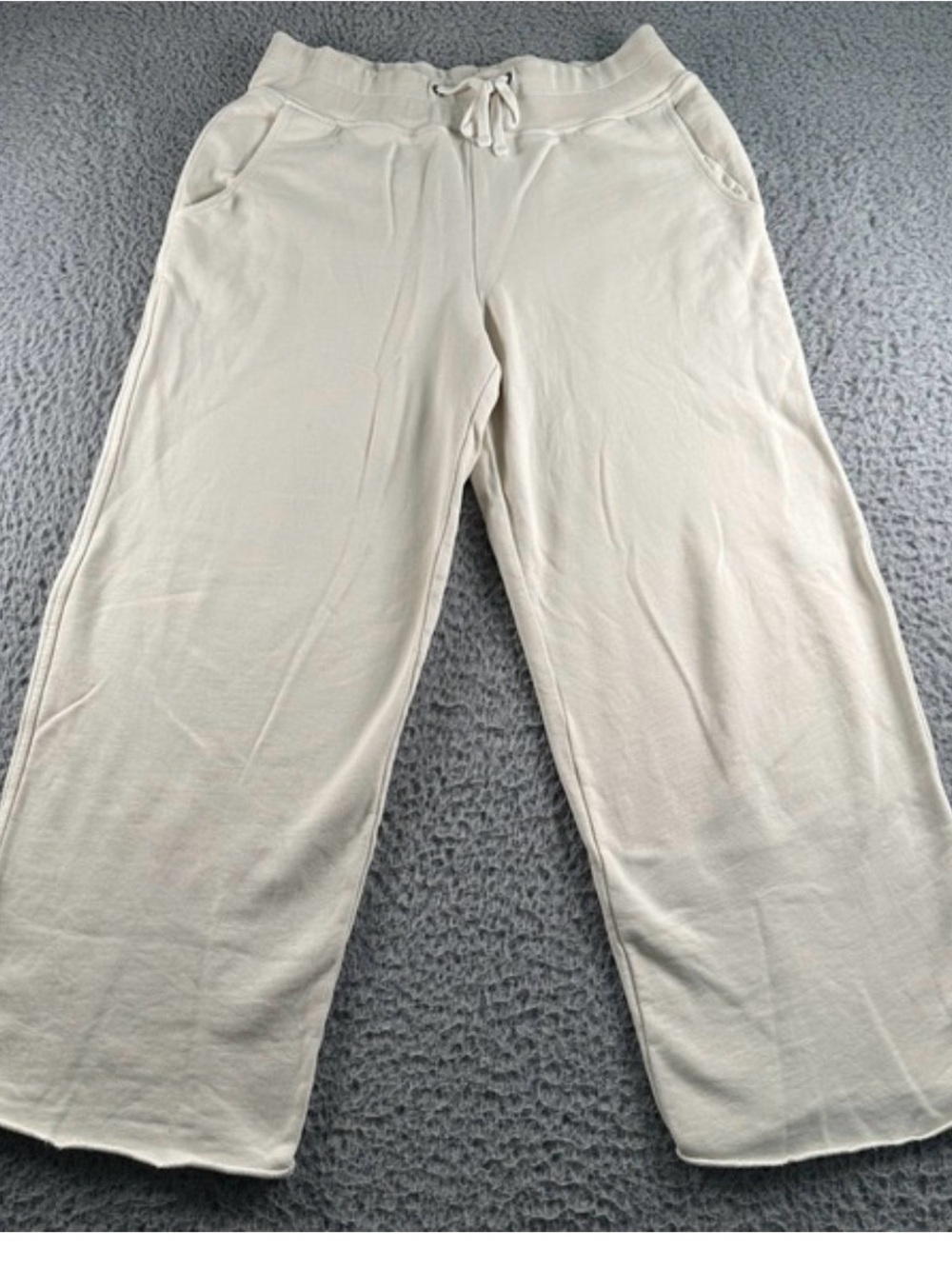 James Perse French terry lt grey WideLeg cropped at the ankle Drawstring Joggers